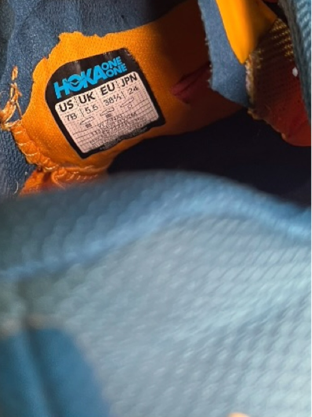 EUC Hoka One One Womens Zinal 1119400 RYCM Orange Running Shoes Size 7 - Picture 4 of 11